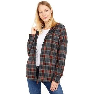 LL BEAN Plaid Hooded Flannel Shirt Jacket | MP